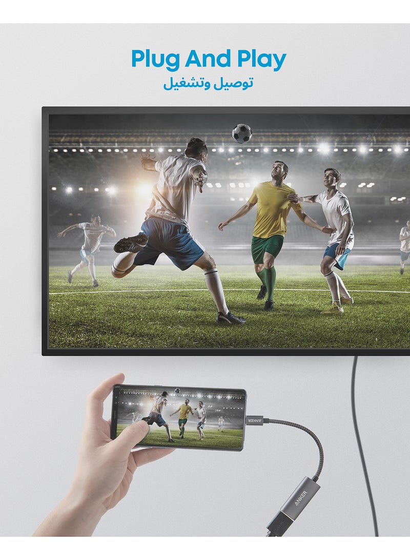 Anker USB C to HDMI Adapter (4K@60Hz), PowerExpand+ Aluminum Portable USB C Adapter, for MacBook Pro, MacBook Air, iPad Pro, Pixelbook, XPS, Galaxy, and More (Compatible with Thunderbolt 3 ports) - Image 3