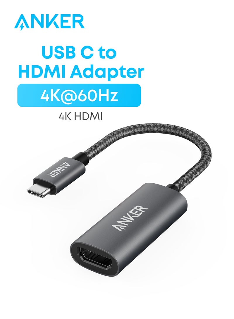 Anker USB C to HDMI Adapter (4K@60Hz), PowerExpand+ Aluminum Portable USB C Adapter, for MacBook Pro, MacBook Air, iPad Pro, Pixelbook, XPS, Galaxy, and More (Compatible with Thunderbolt 3 ports) - Image 1