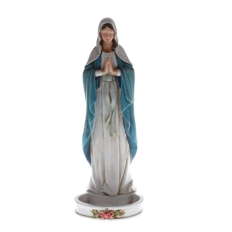 CB Praying Our Lady of Grace The Virgin Mary Rosary Holder Statue Figurine 8 Inch