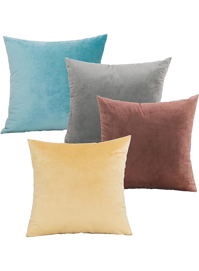 IAF 4 Pack Throw Pillow Covers Square Cushion Home Decor Set of 4 Pillow Cases Decorative 18 x 18 Inches Patterns Cushion Couch Sofa Pillowcases (18x18 inch, Muticolor) - Image 1