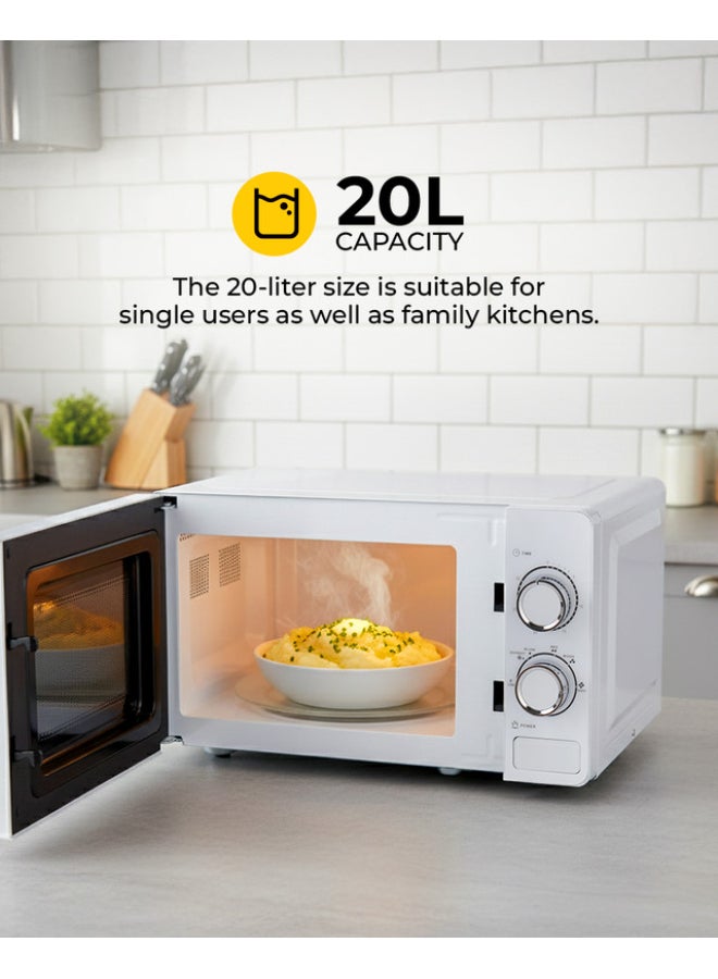 KRYPTON Microwave Oven With 5 Power Levels And 30 Minute Timer 20 L 700 W KNMO6196 White - Image 2