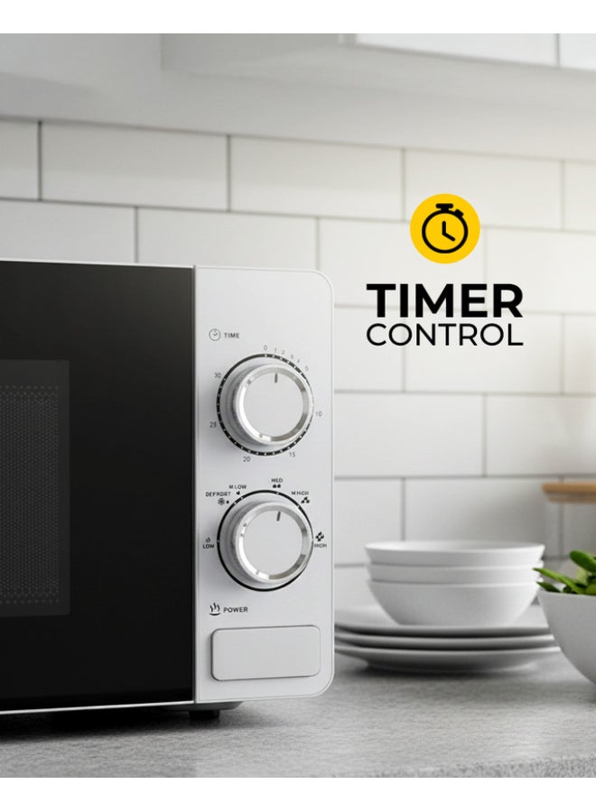 KRYPTON Microwave Oven With 5 Power Levels And 30 Minute Timer 20 L 700 W KNMO6196 White - Image 3
