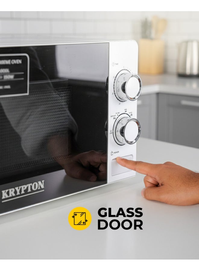KRYPTON Microwave Oven With 5 Power Levels And 30 Minute Timer 20 L 700 W KNMO6196 White - Image 4