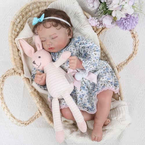 KSBD Lifelike Reborn Baby Dolls Girl20 inch Realistic Sleeping Newborn Girl with Weighted Soft BodyChristmas Birthday Gift with Accessories for Kids Age 3 - Image 5