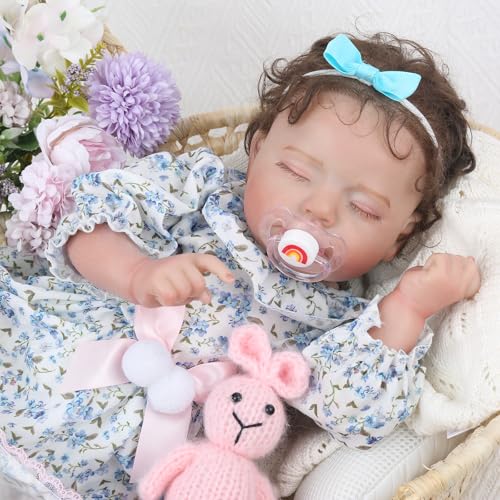 KSBD Lifelike Reborn Baby Dolls Girl20 inch Realistic Sleeping Newborn Girl with Weighted Soft BodyChristmas Birthday Gift with Accessories for Kids Age 3 - Image 1