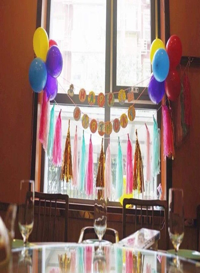 LEWOTE Tissue Paper Tassel Garland - 20pcs Tassels Per Package - 12 Inch Long Tassels(Gold/Pink/White) - Image 5