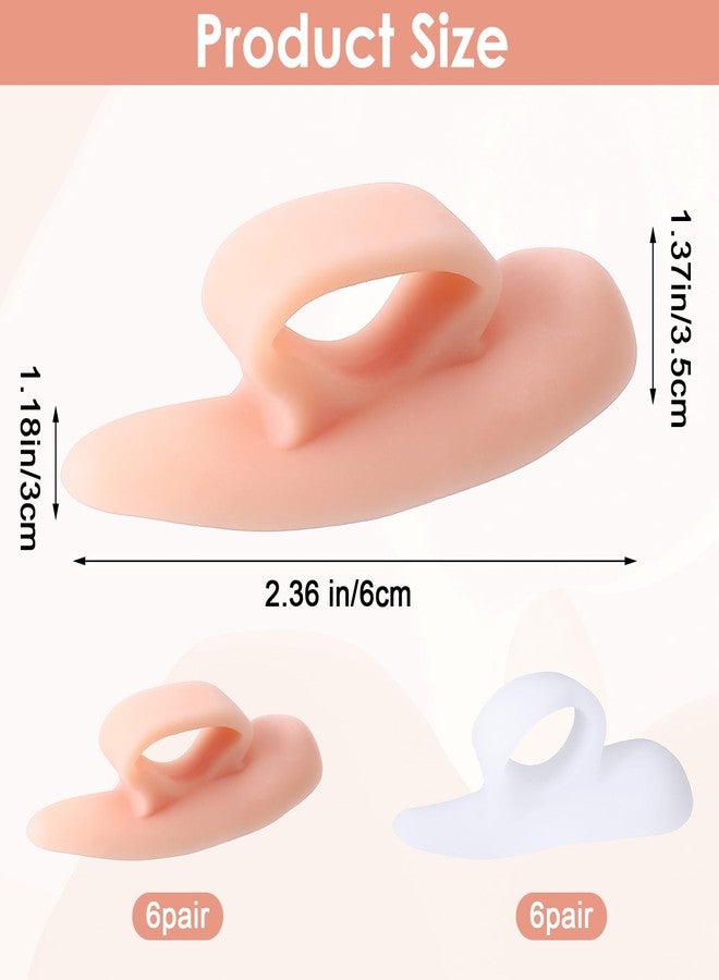 YBEATY مجموعة YBEATY المكونة من 12 زوجًا من وسادات دعم أصابع القدم المطرقية بتصميم حلقة واحدة، وسادات جل لدعم قمة أصابع القدم المطرقية، مصحح لأصابع القدم المتداخلة والملتوية والمنحنية، لتخفيف الألم لدى الرجال والنساء - Image 2