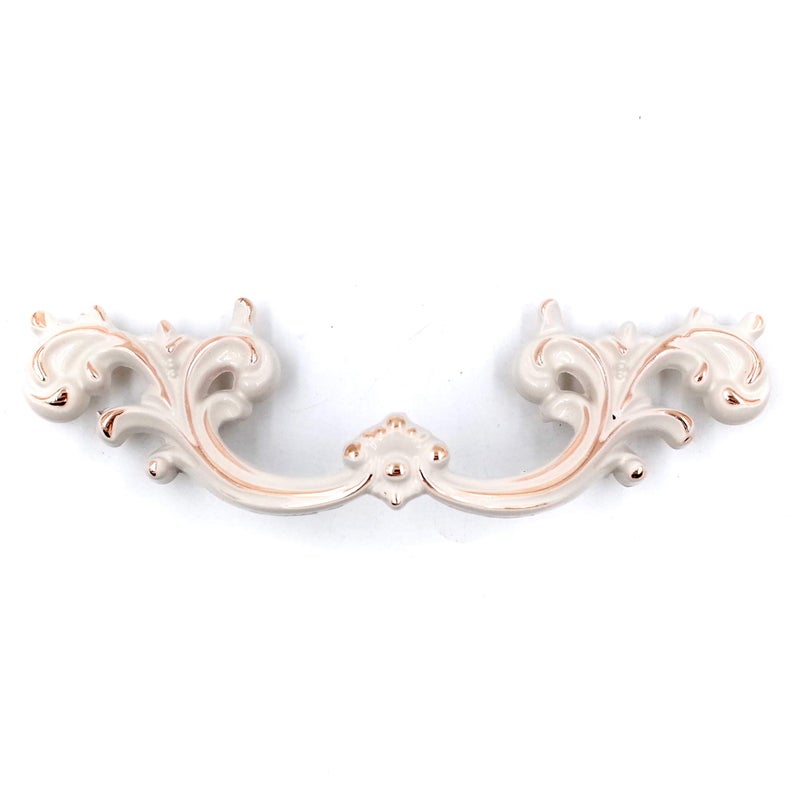 Jetland French Provincial Drawer Pulls 6Pack Ivory White 212 Hole Centers Vintage Shabby Chic Pulls for Dresser Nightstand Cabinet PW1619W64