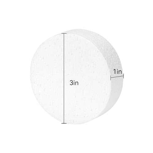 Crafare 3 Inch Foam Circles for Crafts 18 Pack 1 Inch Thick Round Polystyrene Discs for DIY Projects White - Image 2