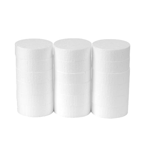 Crafare 3 Inch Foam Circles for Crafts 18 Pack 1 Inch Thick Round Polystyrene Discs for DIY Projects White - Image 3