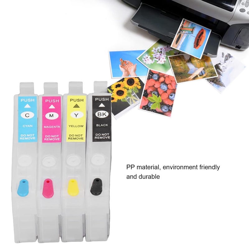 Refillable Ink Cartridge, PP Ink Cartridge, High Accuracy Refill Ink Cartridge, Ink Cartridge Replacement for Print Photos, Test Papers and Documents (603XLBK/603XLC/603XLM/603XLY) - Image 2