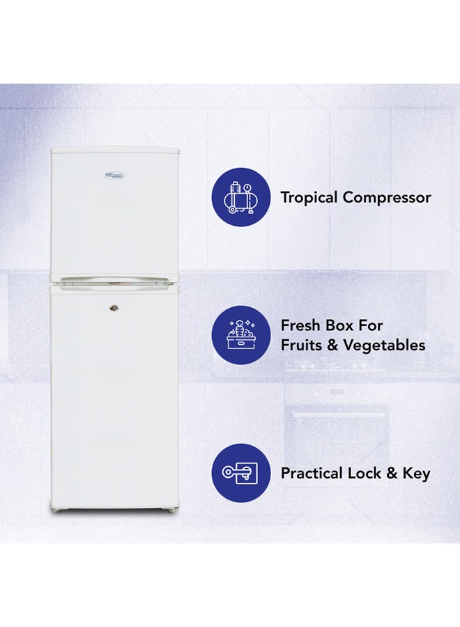 SUPER GENERAL 175 Liters Gross Compact Double Door Refrigerator-Freezer, Reversible Door, Tropical Compressor, 48 X 53 X 115 Cm, 1 Year Warranty 415 W SGR175H White - Image 2