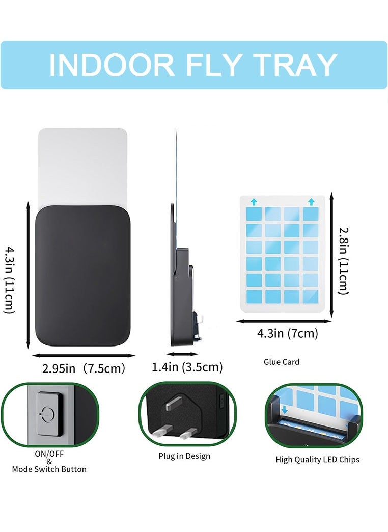 Muyixin - Indoor Fly Trap for Home, Plug-in Flying Insect Traps Catcher with Dimmable UVA Attract Night Light Mode, 1 Device + 5 Glue Cards - Image 1