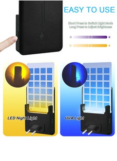 Muyixin Indoor Fly Trap for Home, Plug-in Flying Insect Traps Catcher with Dimmable UVA Attract Night Light Mode, 1 Device + 5 Glue Cards  - Image 3