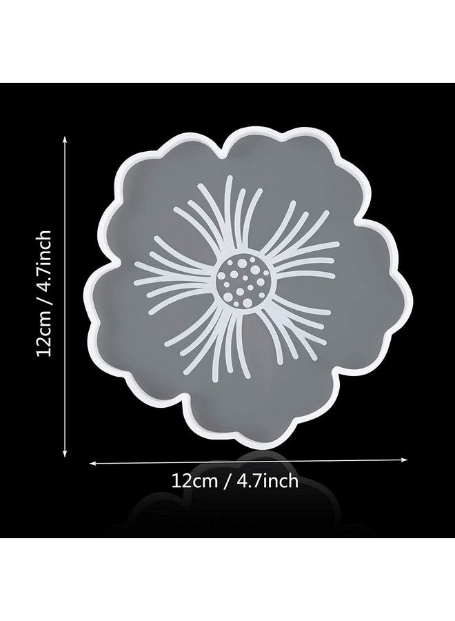URBAN BOX Flower Coaster Molds, Silicone Coaster Molds for Epoxy Resin, Glossy Geode Aagate Silicone Coasters Molds, for Agate Resin Coasters, Candle Holder, Cup Mats (Pack of 4) - Image 2