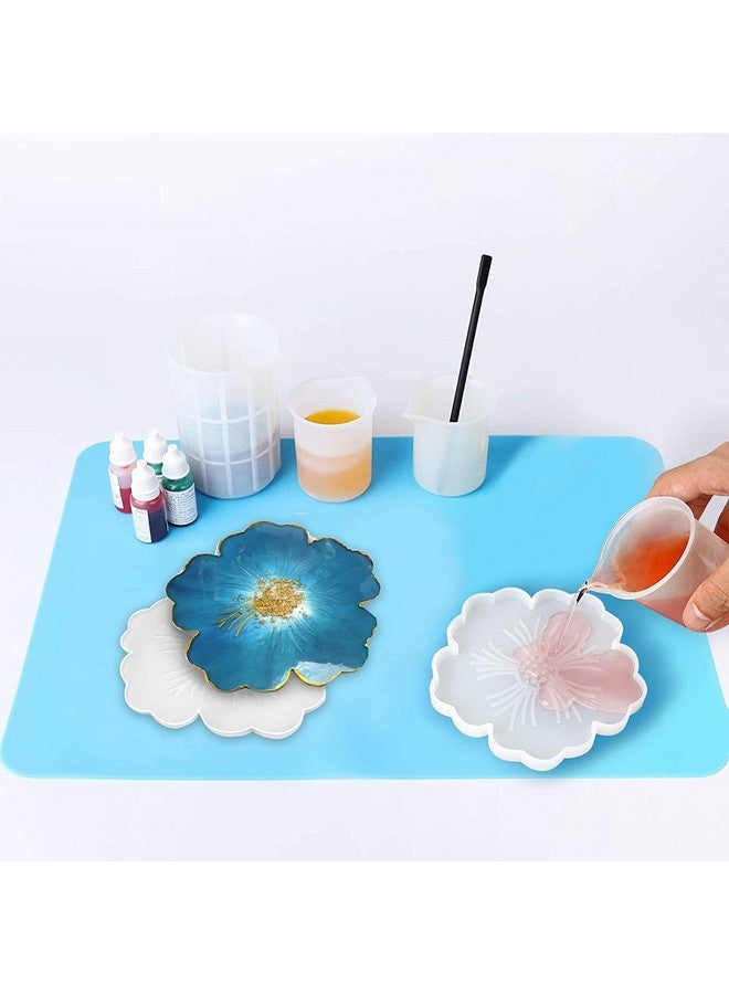 URBAN BOX Flower Coaster Molds, Silicone Coaster Molds for Epoxy Resin, Glossy Geode Aagate Silicone Coasters Molds, for Agate Resin Coasters, Candle Holder, Cup Mats (Pack of 4) - Image 5