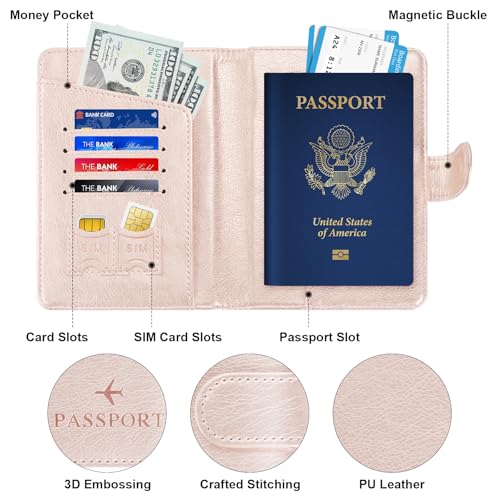 Herain Passport Holder for Travel Cruise Essentials, Passport Cover Wallet Case Women Men, RFID Passports Book Holders Travels Gifts Must Haves Accessories - Image 4