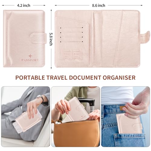 Herain Passport Holder for Travel Cruise Essentials, Passport Cover Wallet Case Women Men, RFID Passports Book Holders Travels Gifts Must Haves Accessories - Image 3