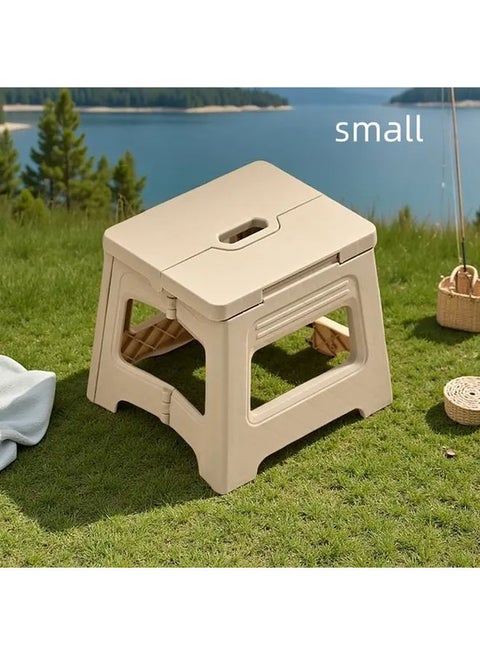 Milk White Folding Stool Portable Heavy Duty Non Slip Outdoor Camping Picnic