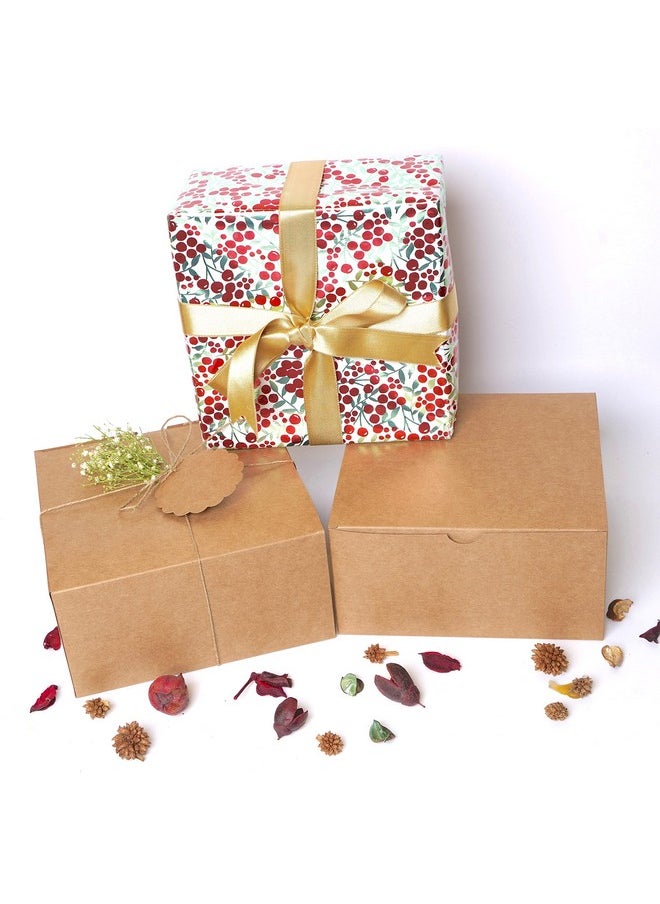 Mudrit Kraft Gift Boxes 10 Pack 8X8X4 Inches Thick Kraft Paper Boxes With Lids Tags & Jute Rope For Gifts Wedding Favours Bridesmaid Proposals Cupcakes Crafting  - Image 5