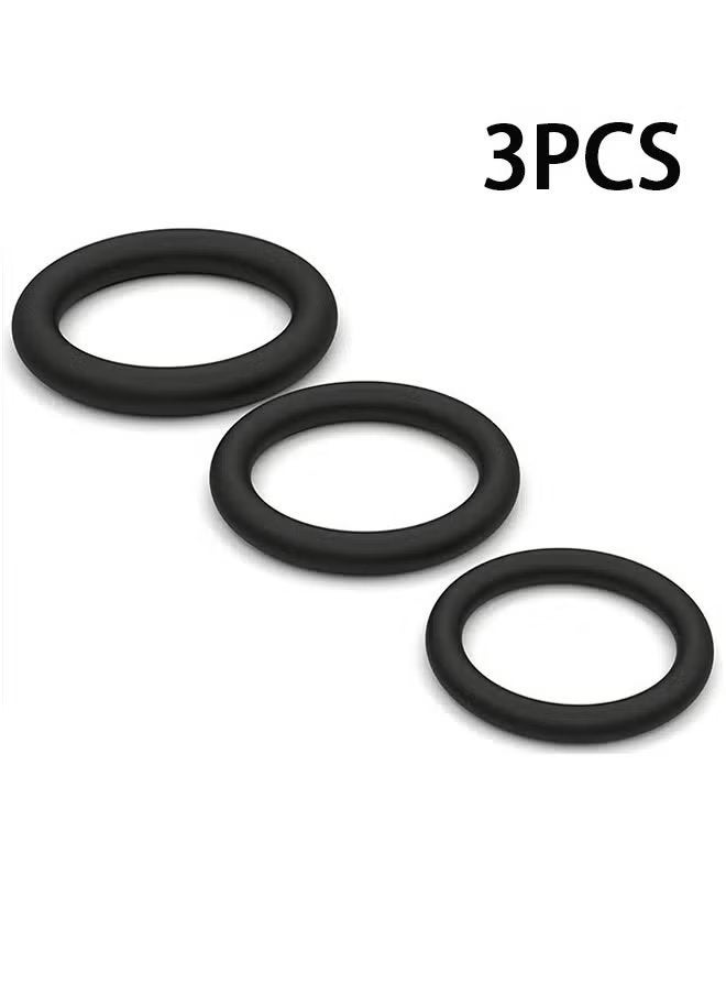 WAOKN 3 Piece Set of Silicone Ring Men Sports Ring Elastic Easy Stretch Resistance Tear Resistance Exercise Ring Extended Endurance Waterproof Wear Resistant Soft Suitable for Male Sports Home  - Image 1