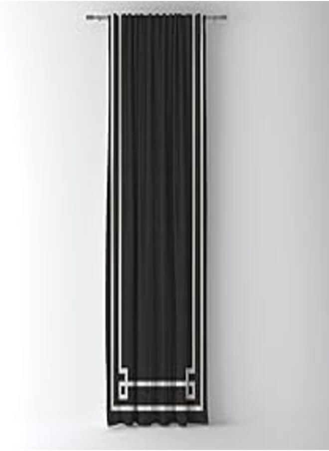 Shatta Fabrics and Curtains - Greek Key Print Shatta Curtain Code-248 Single Side Stripe - Image 1