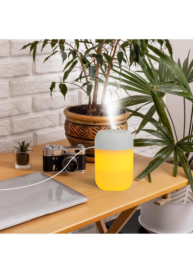Excefore Portable Mini Humidifier with Night Light, 260ml Small Cool Mist Humidifier, USB Personal Desktop Humidifier for Baby Bedroom Car Office Home, Auto Shut-Off, 2 Mist Modes, Super Quiet (White) - Image 1