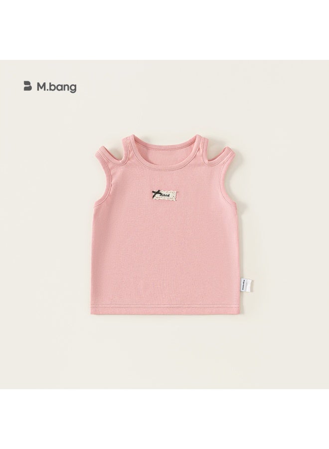 Bangxuan Children's Clothing Girls' Top Hollow-out Design Girl's Vest Summer New Sweet Children's Sleeveless T-shirt Trendy