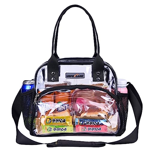 USPECLARE Clear Multi-purpose Tote Bag, Transparent Lunch Bag with Removable Bottom Board, Adjustable Shoulder Strap, Stadium Approved, 12 * 9.8 * 6 Inches, 4.97L, Clear PVC, Hand Wash - Image 5