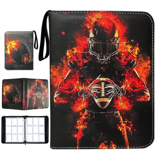 Anvoago Football Card Binder with Sleeves900 Pockets Football Card Holder Protectors Albums Card Storage Organizer Case Compatible with Trading Card and Other Sports Cards - Image 1