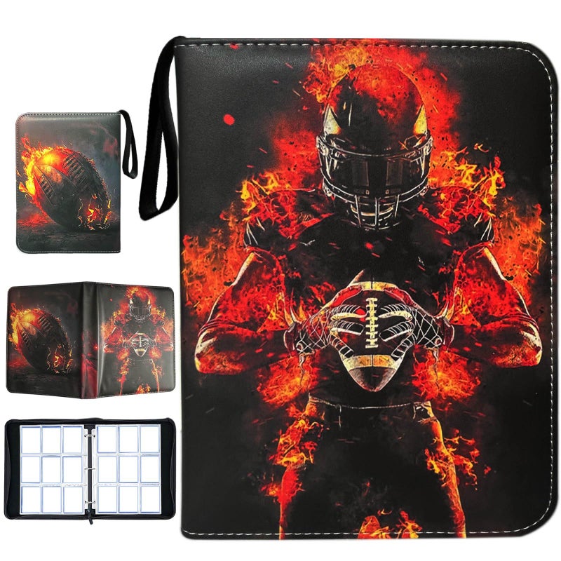 Anvoago Football Card Binder with Sleeves900 Pockets Football Card Holder Protectors Albums Card Storage Organizer Case Compatible with Trading Card and Other Sports Cards - Image 3