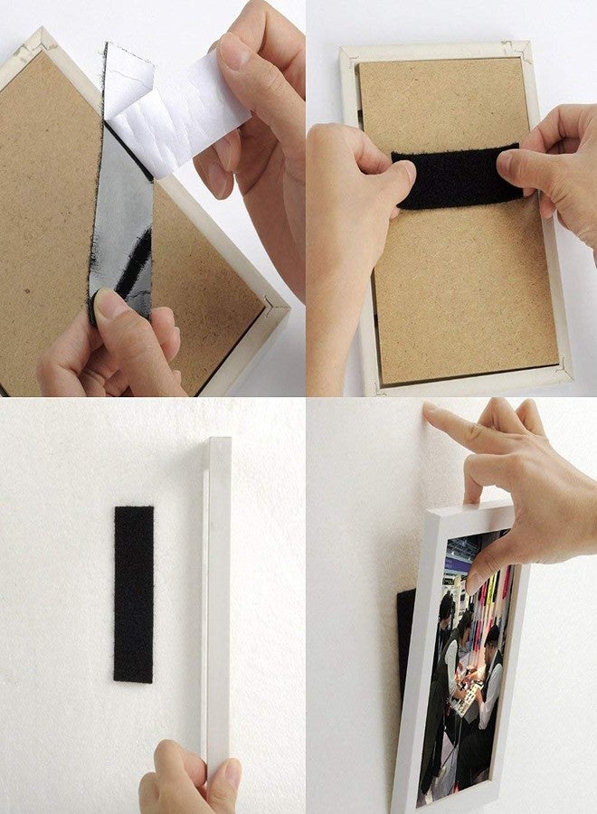 Ywhomal 1.2 by 6 inch Heavy Duty Mounting Tape Double-Side Hook Loop Strips with Adhesive Interlocking Tape Sticky Fastener Waterproof Indoor Outdoor Use Pack of 15 - Image 3