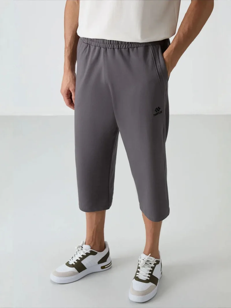 Tommylife Black TOMMY Men's Jersey Capri Shorts for Men | Best Price UAE