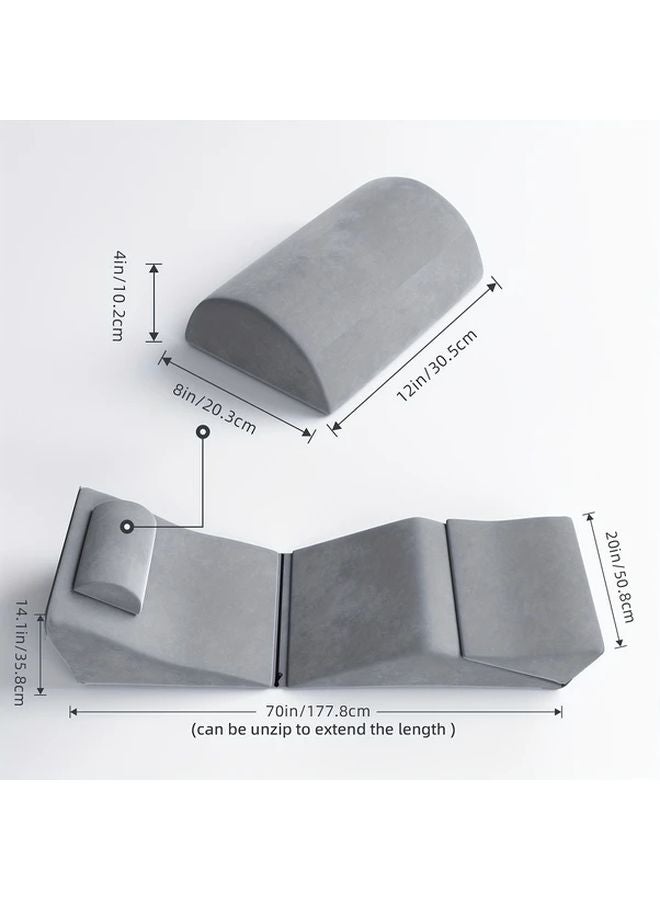 Gray Knee Wedge Pillow For Leg Elevation Back Support And Acid Reflux Relief - Image 4