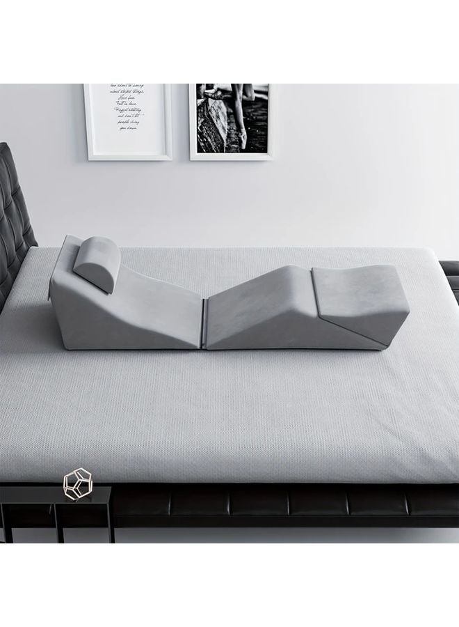 Gray Knee Wedge Pillow For Leg Elevation Back Support And Acid Reflux Relief - Image 2
