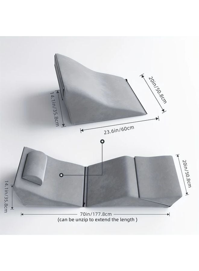 Gray Knee Wedge Pillow For Leg Elevation Back Support And Acid Reflux Relief - Image 5