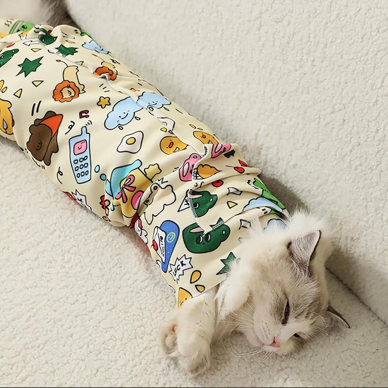 Cyhdddr Cat Wrap for Cutting Nails, Self-Adhesive Cat Grooming Wrap, Calm and Cozy Cat Swaddle Burrito Wrap, Cat Restraint for Nail Clipping, Cat Grooming Supplies - Image 5