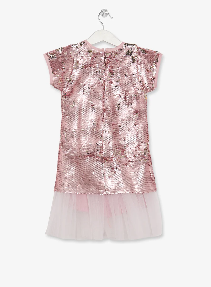 Little Golden Apple Little Sequin Detailed Dress
