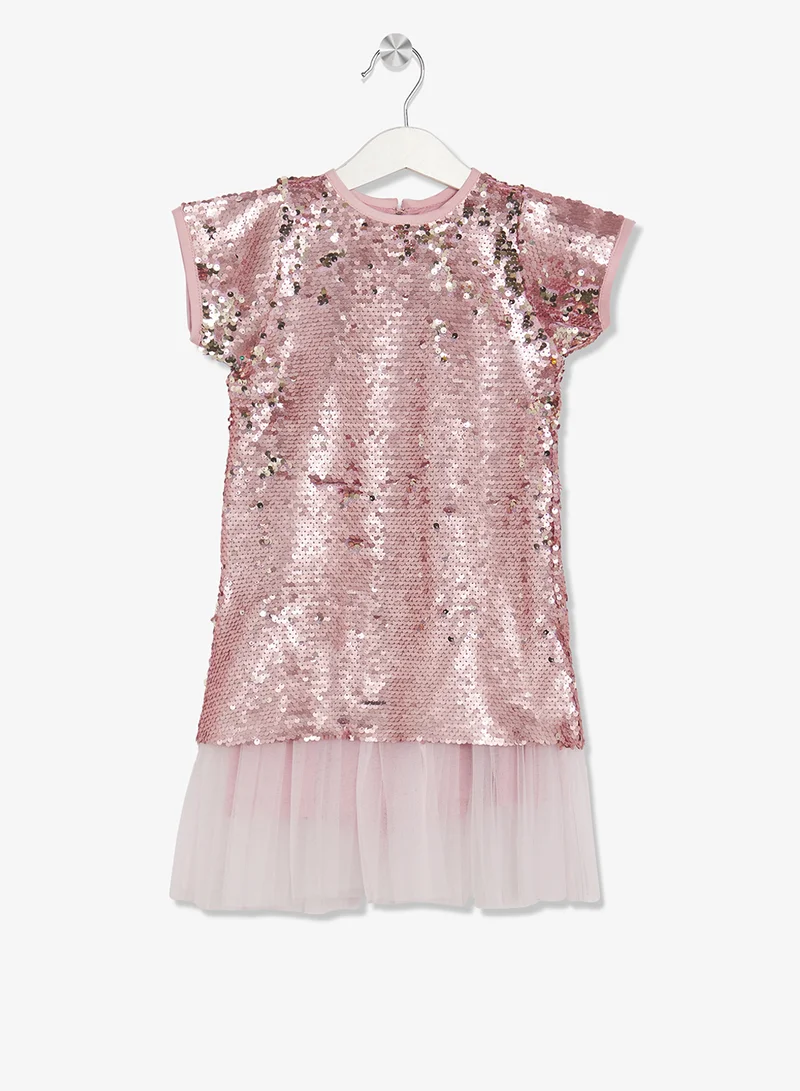 Little Golden Apple Little Sequin Detailed Dress