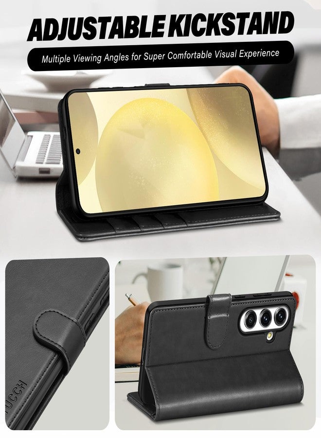 TUCCH Case for Galaxy S25 (6.2") 5G 2025, Magnetic PU Leather Wallet Stand Case with[Shockproof TPU][RFID Blocking][Card Holders]Viewing Stand, Protective Folio Cover Compatible with Galaxy S25, Black - Image 5