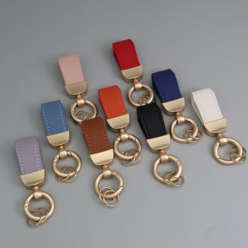 French Style Short Lamb Pattern Keychain Electroplated Pearl Gold Fashion Brand Car Key Chain Cute Leather Rope Couple Hanging Ornaments - Image 5