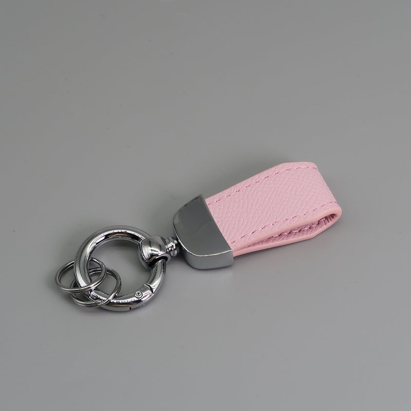 French Style Short Lamb Pattern Keychain Electroplated Pearl Gold Fashion Brand Car Key Chain Cute Leather Rope Couple Hanging Ornaments - Image 1