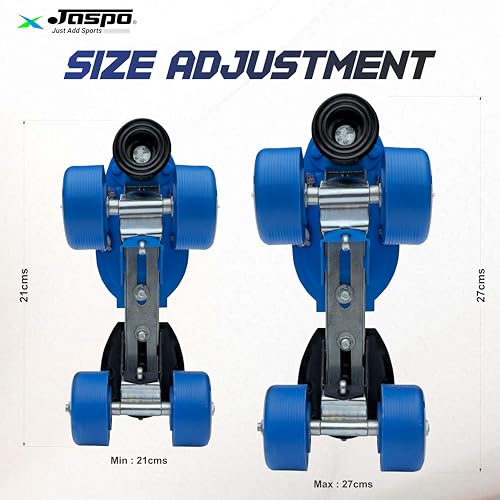 jaspo Unisex_Adult Tenacity Adjustable Senior Roller Outdoor_Wheel Skates Suitable For Age Group 6 To 14 Years, Quad Skating Shoe Adjustable Length 21-27 Cms, (Blue) - Image 5