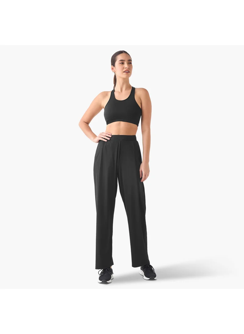 ادوت Wide Leg Track Pants with Elasticated Waistband and Pocket