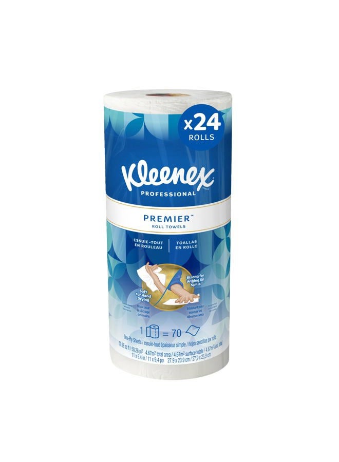 Kleenex Premier Kitchen Paper Towels (13964), Cloth-Like Softness, White (70 Sheets/Roll, 24 Rolls/Case, 1,680 Sheet Total)  - Image 1