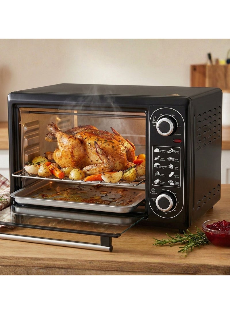 PRIMO PLUS 48L Digital Touch Oven, 2000W, Multi-Function, Stainless Steel, Timer - Toast - Bake - Grill, 10 Programmable Modes, Steam, Bake, Grill and Reheat - Powerful Rotisserie Function with Crumb Tray - Image 2