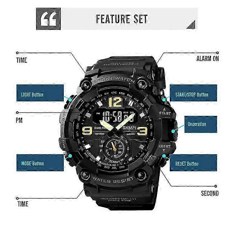 SKMEI Resin Band Water Resistant Digital Wrist Watch - 1637 - Image 4
