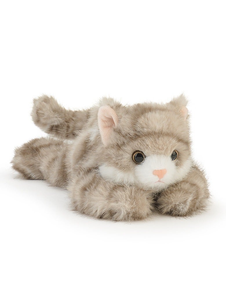 BRIXSPARK Adorable Mini Cat Sister Stuffed Animal - Playful Ease - Timeless Companions - grey 18cm