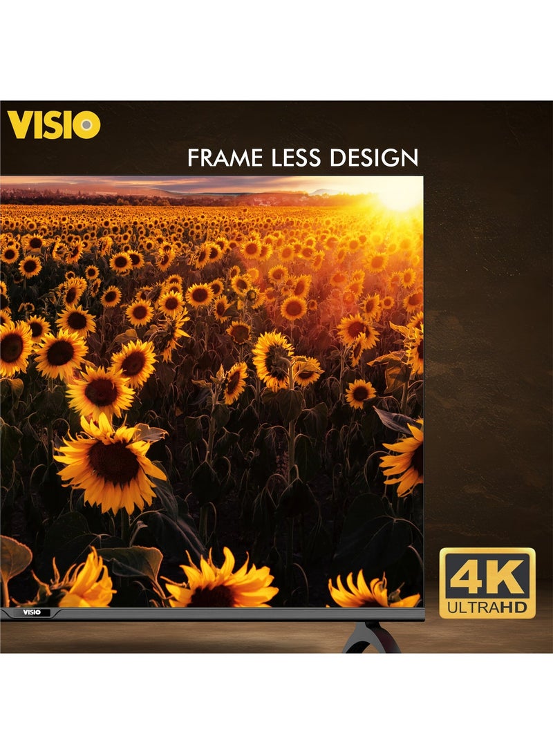 VISIO 65 Inch 4K UHD Smart TV, Android 14, Screen Mirroring, Frameless Design & Free Wall Bracket - Black [65VSSU3] - Image 2