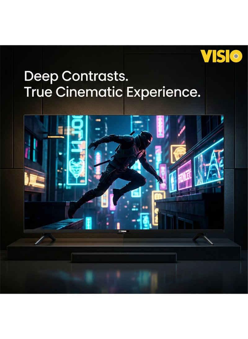 VISIO 65 Inch 4K UHD Smart TV, Android 14, Screen Mirroring, Frameless Design & Free Wall Bracket - Black [65VSSU3] - Image 3